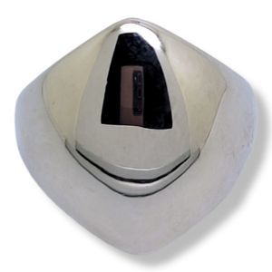 Stately Stainless Steel Mirror Finish Silver Dome Ring Size 11.5